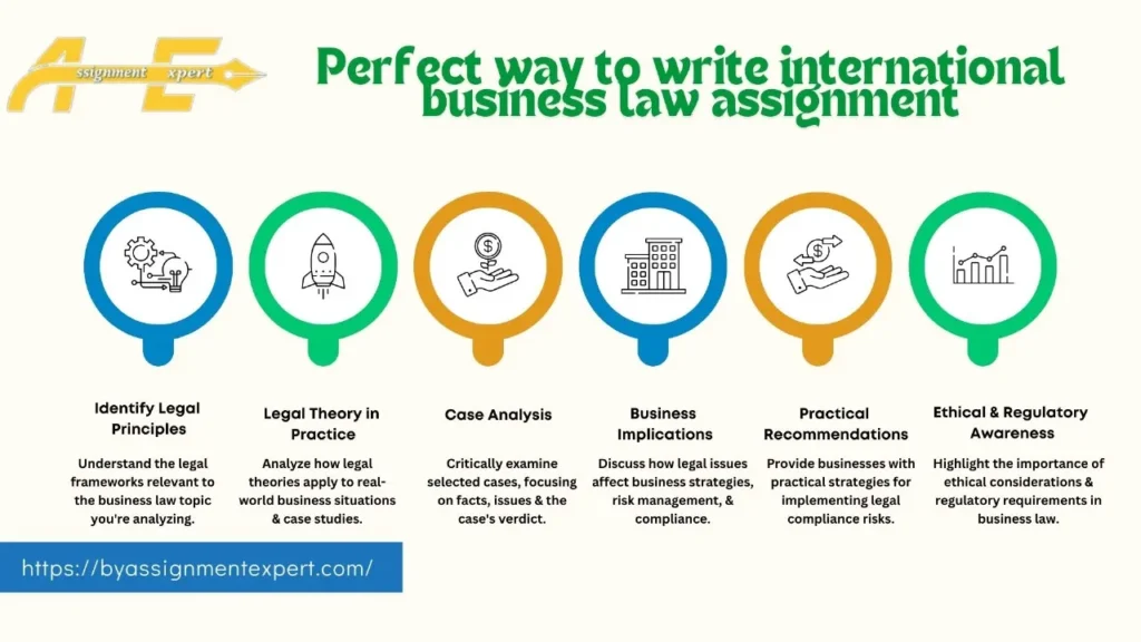 infographics about writing a law assignment in international business