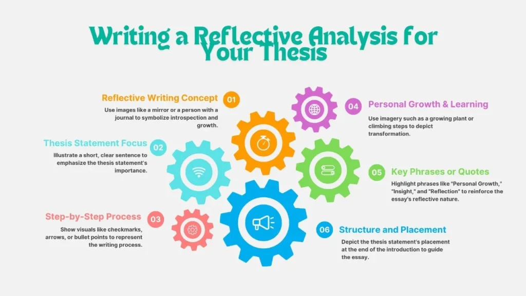 six points colorful infographics about writing reflective analysis for thesis