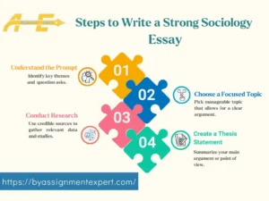 Colored visuals about writing a perfect sociology essays for college and university level subjects